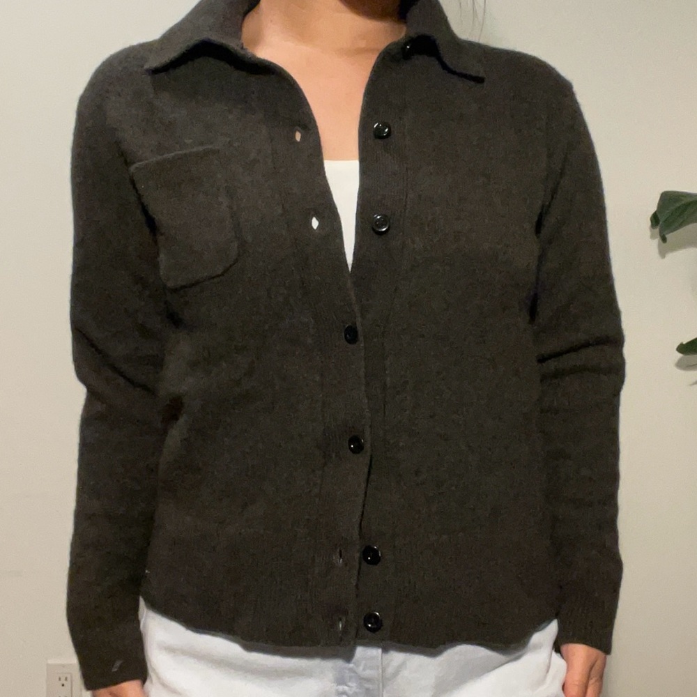 Buck Mason Dark Grey Cardigan Sweater
